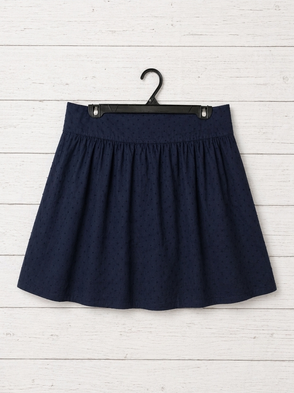 Ann Taylor Navy Textured A-Line Skirt